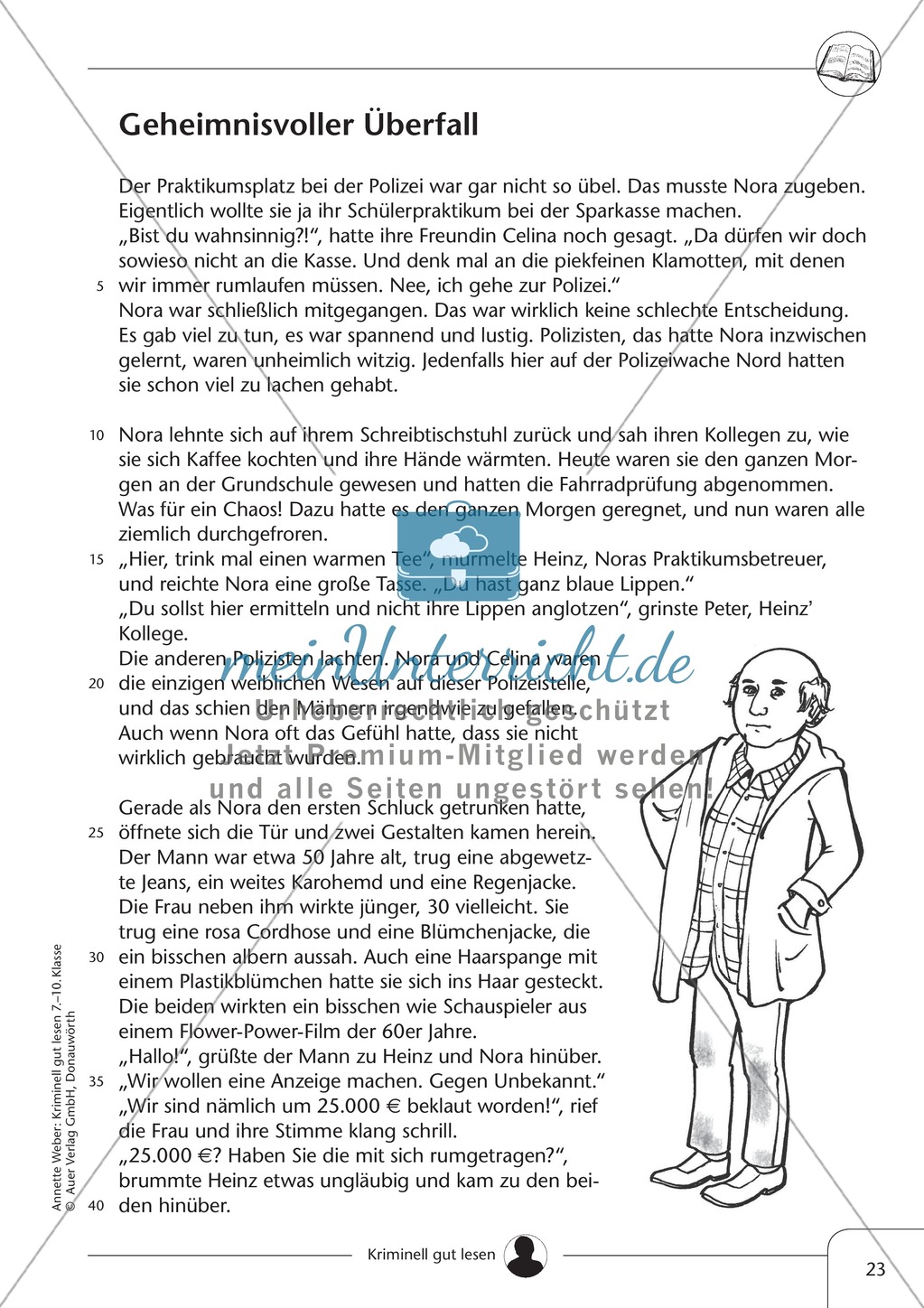 Geheimnisvoller Überfall: Text + Lückentext + Übung + Lösung Preview 1