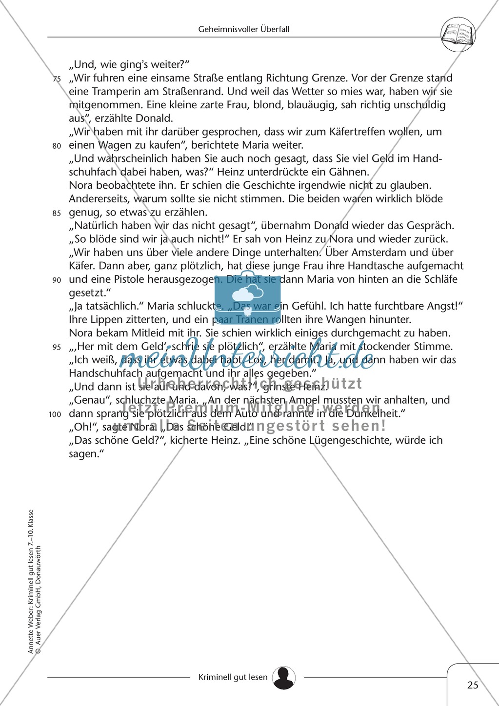 Geheimnisvoller Überfall: Text + Lückentext + Übung + Lösung Preview 3