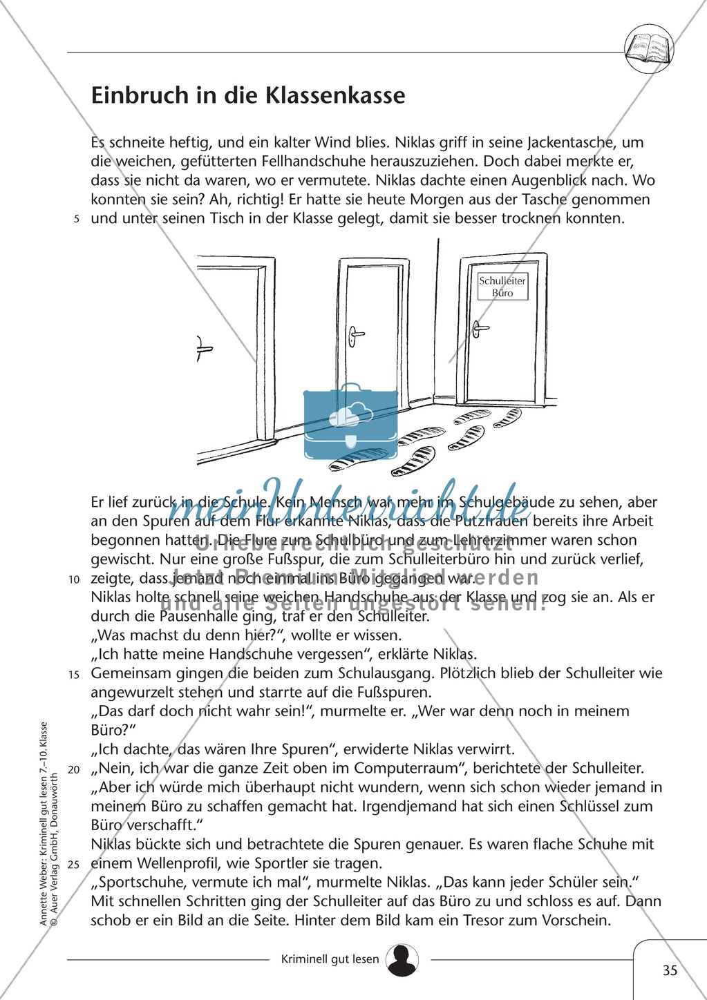 Einbruch in die Klassenkasse: Text + Übung + Lösung Preview 1