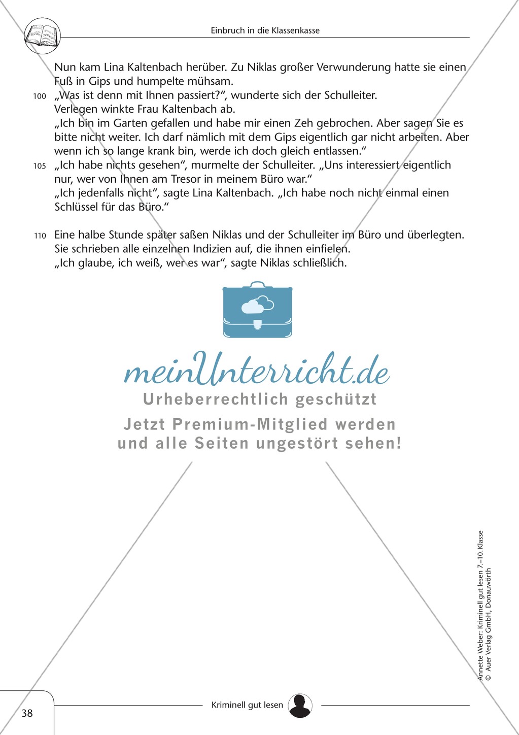 Einbruch in die Klassenkasse: Text + Übung + Lösung Preview 4