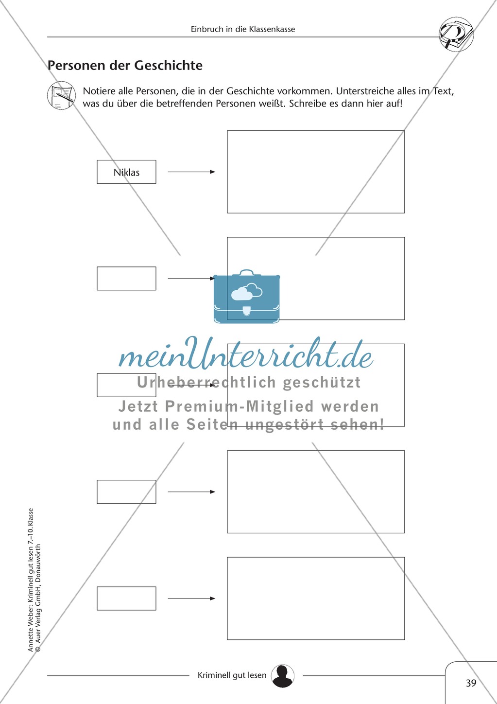 Einbruch in die Klassenkasse: Text + Übung + Lösung Preview 5