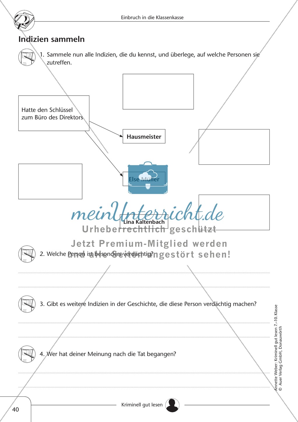 Einbruch in die Klassenkasse: Text + Übung + Lösung Preview 6