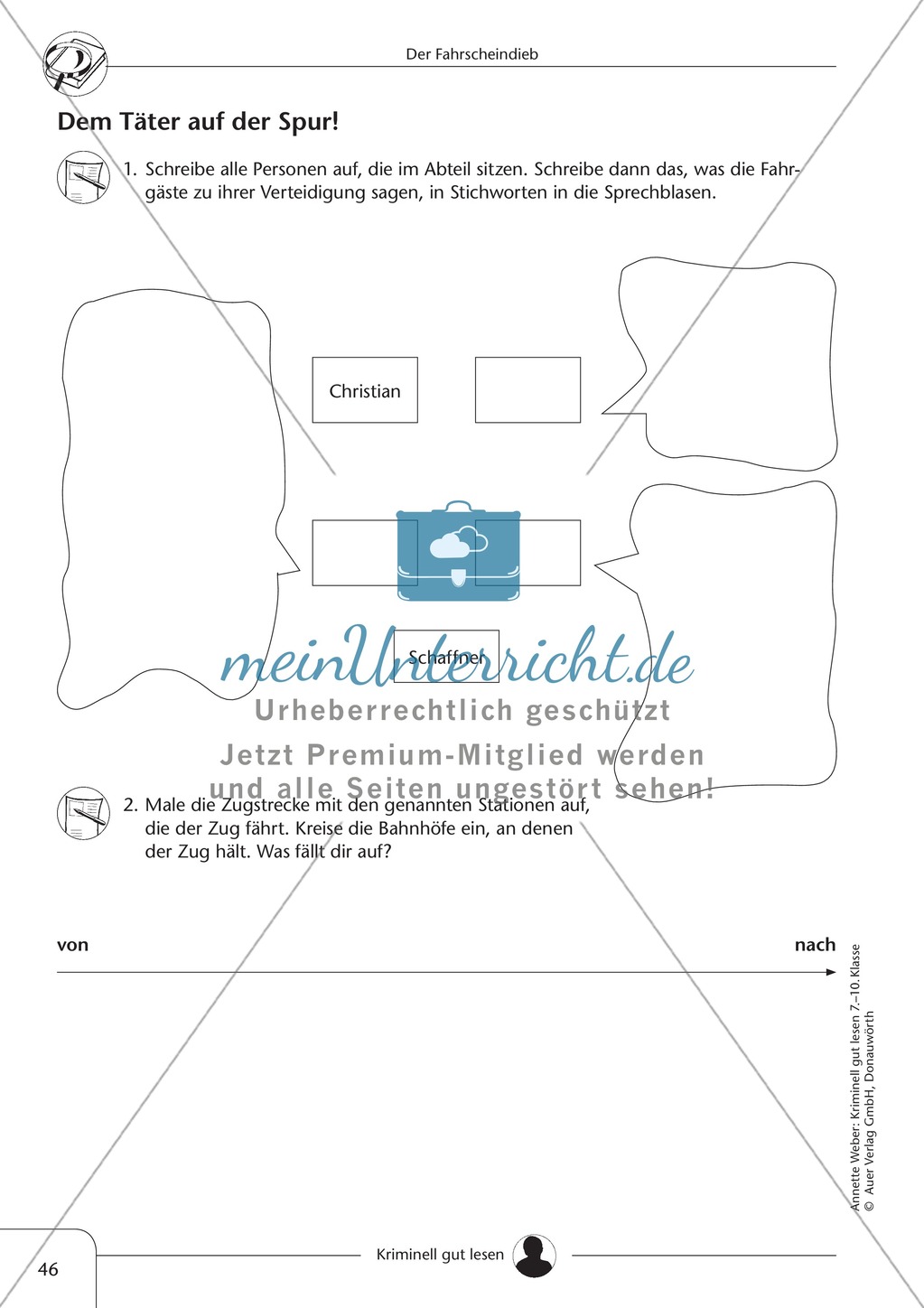 Der Fahrscheindieb: Text + Übung + Lösung Preview 4