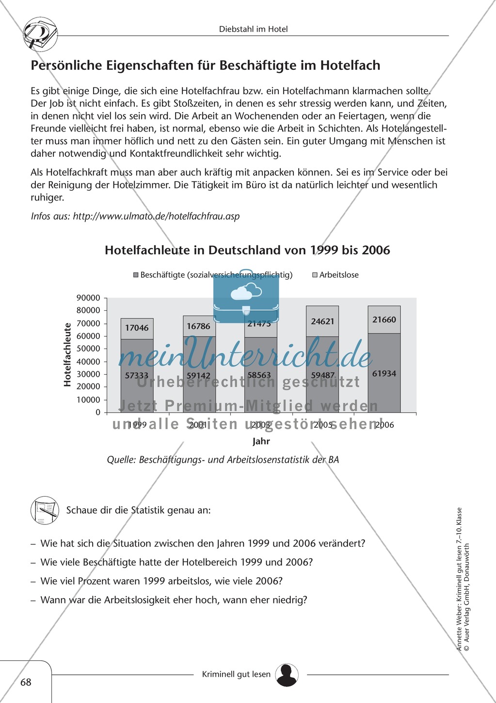 Diebstahl im Hotel: Text + Übung + Lösung Preview 6