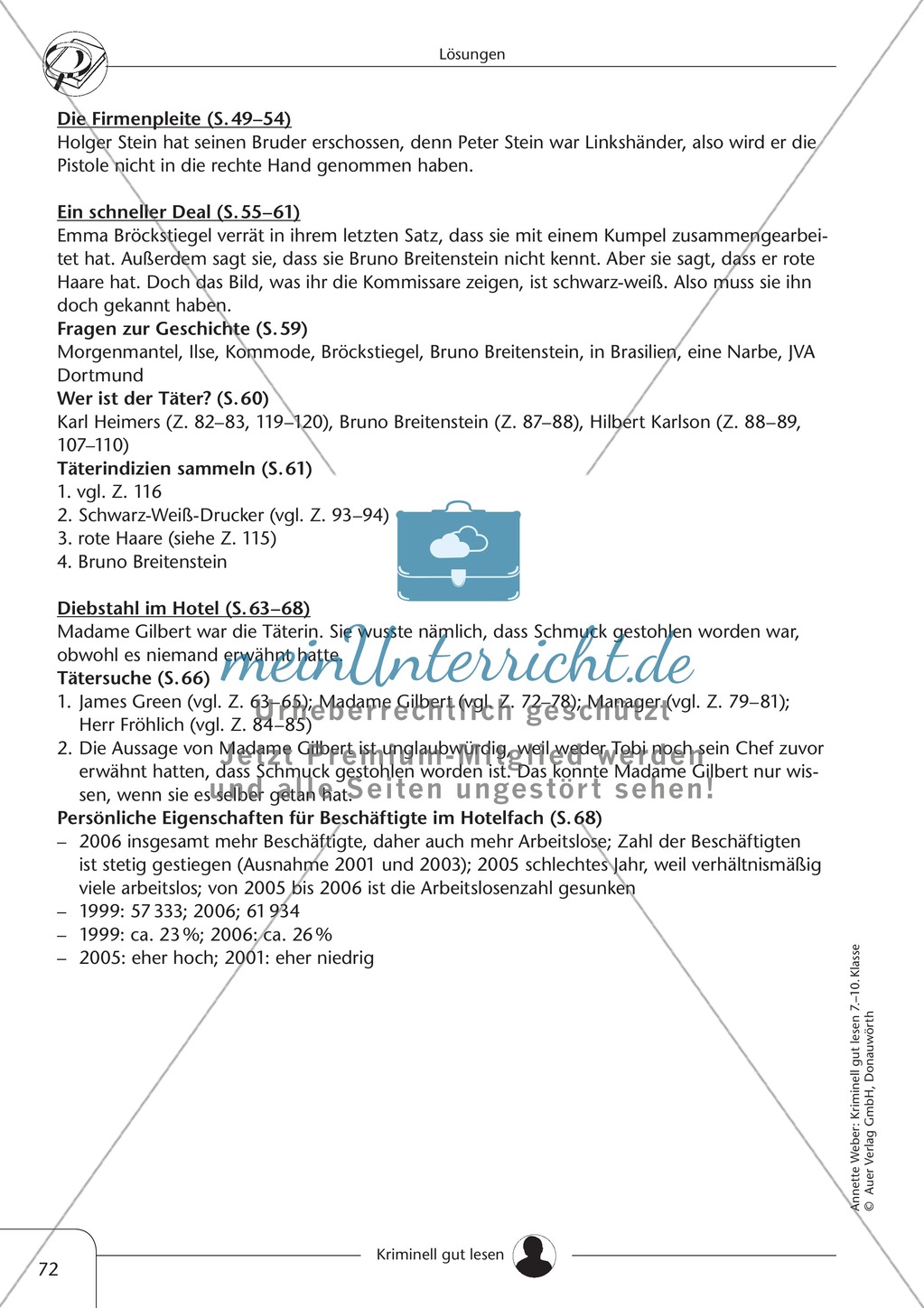 Diebstahl im Hotel: Text + Übung + Lösung Preview 7