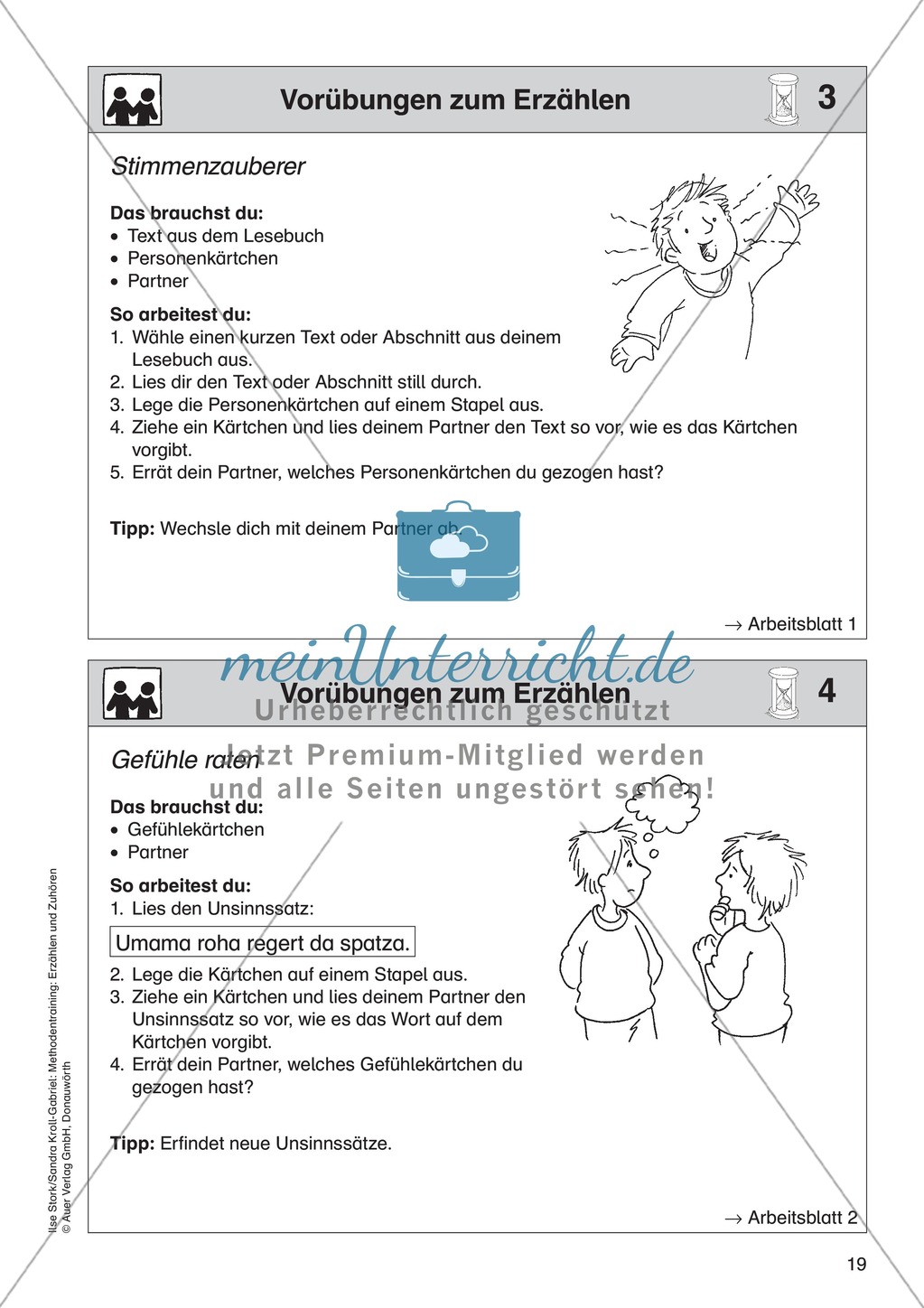 Vorübungen zum Erzählen: