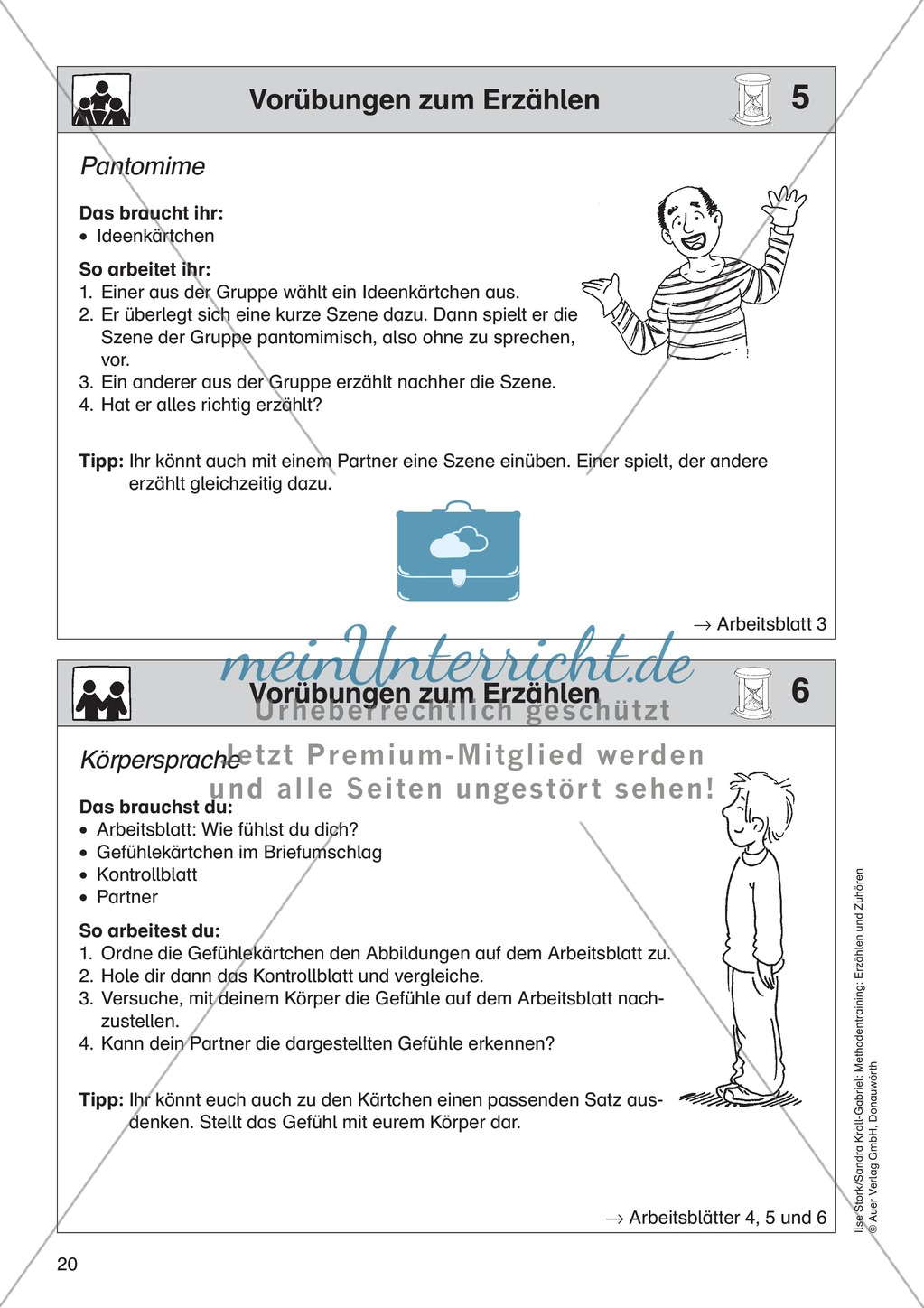 Vorübungen zum Erzählen: Pantomime + Körpersprache Preview 1