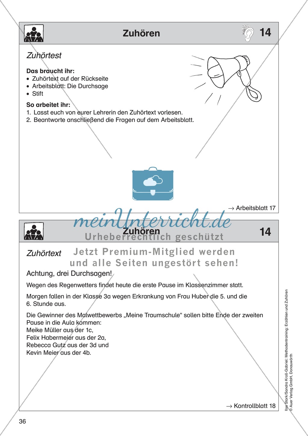 Zuhören: Zuhörtest + Zuhörtext Preview 1