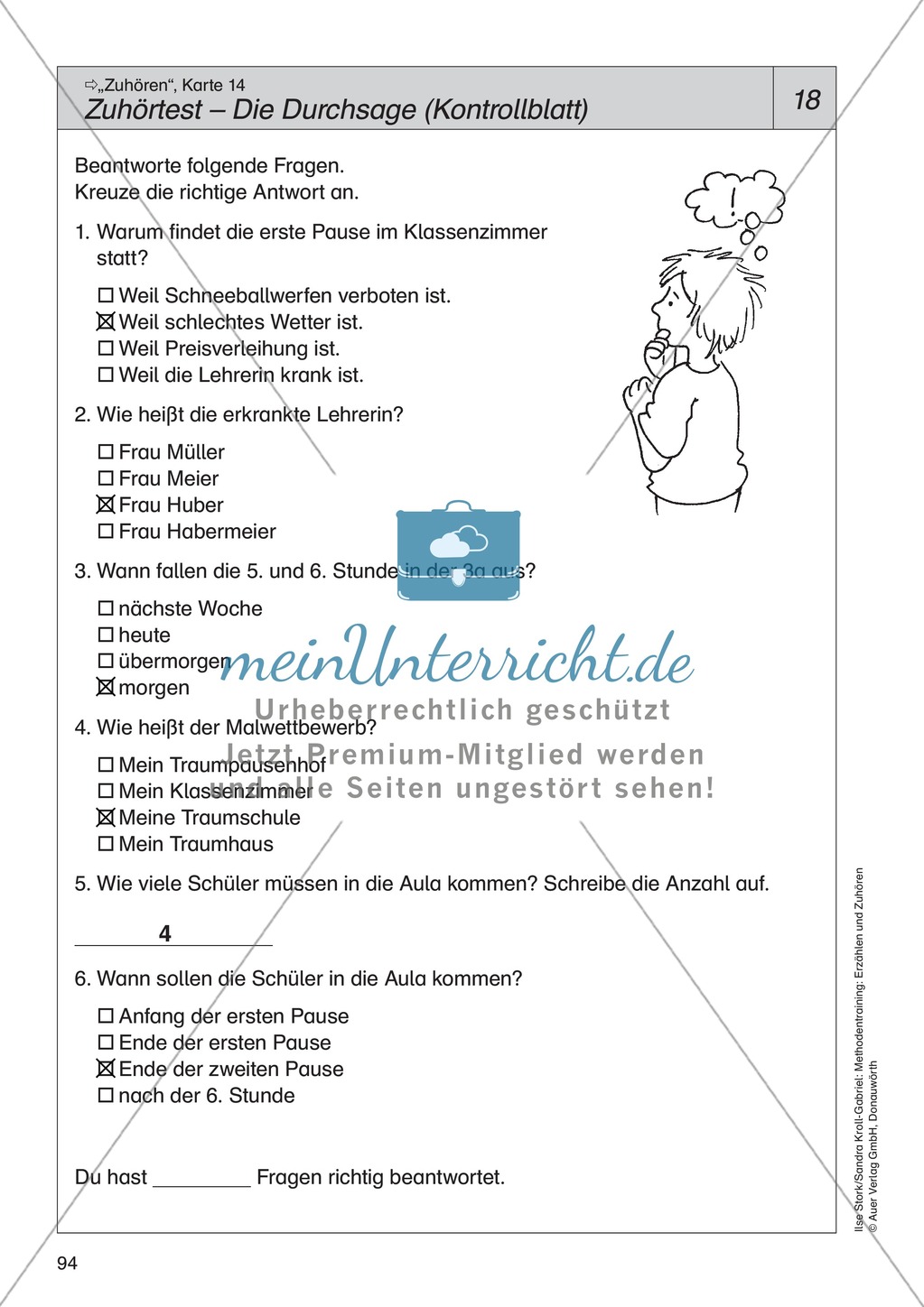 Zuhören: Zuhörtest + Zuhörtext Preview 3