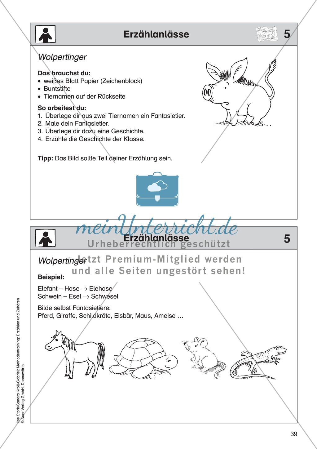 Erzählanlässe: Wolpertinger - Ein Fantasietier mitsamt Geschichte ausdenken Preview 1