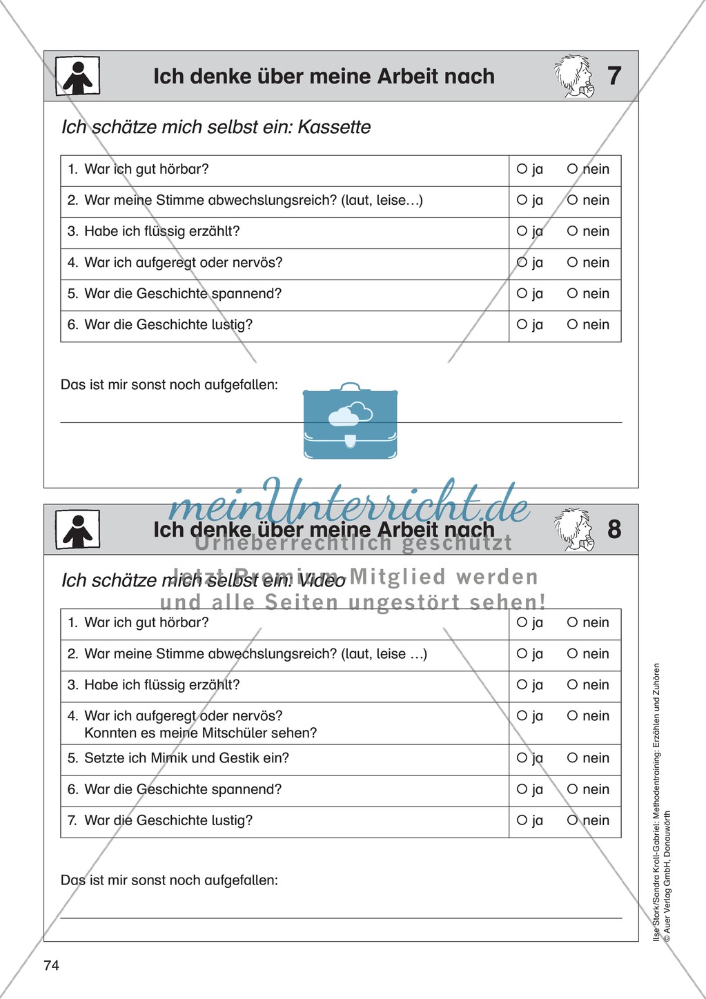 Über die eigene Arbeit nachdenken: Selbsteinschätzung Kassette + Video Preview 1