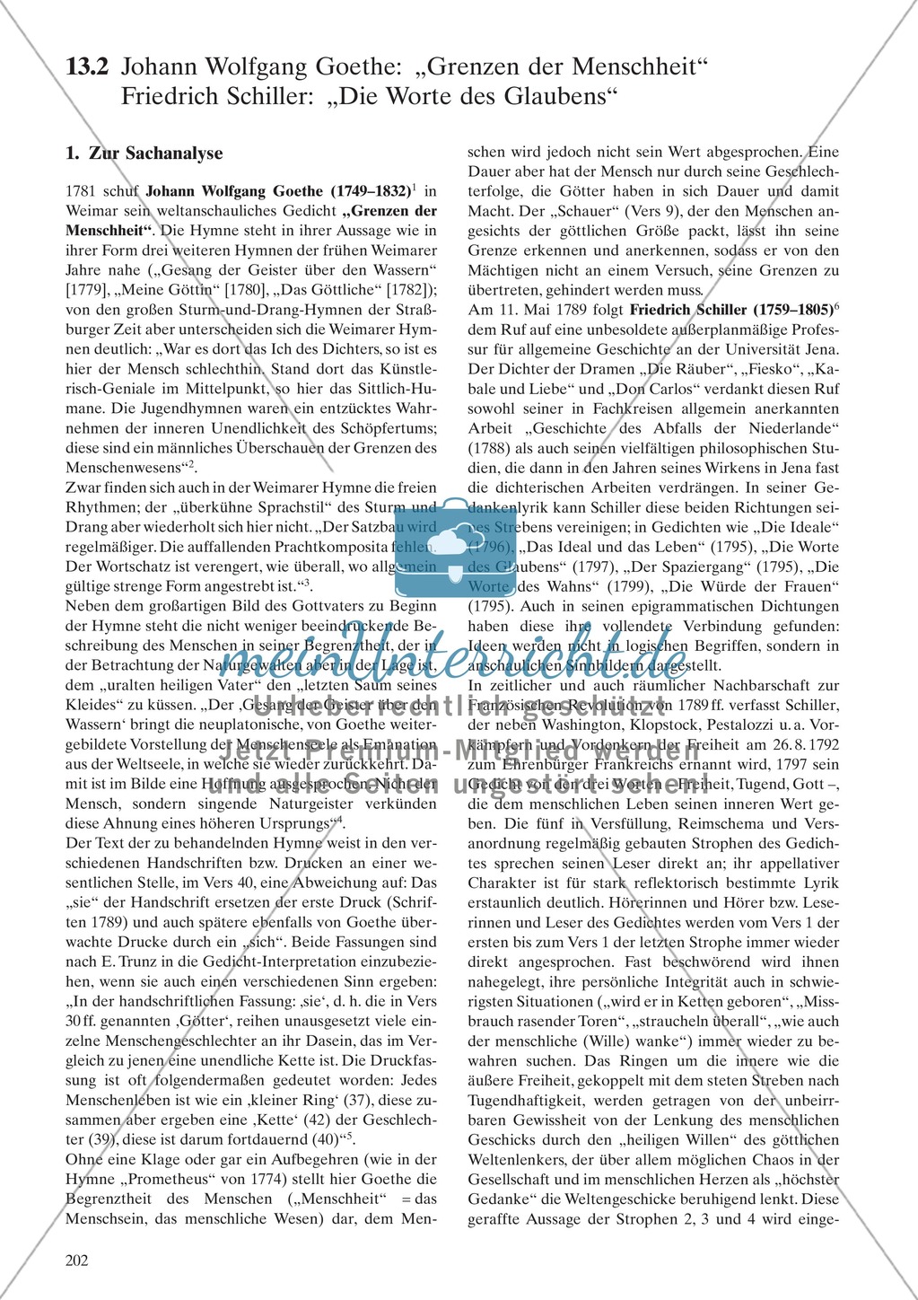 Ideengedichte von Goethe, Schiller: Sachanalyse + didaktische Analyse + Verlaufsplanung + Weiterführung Preview 1