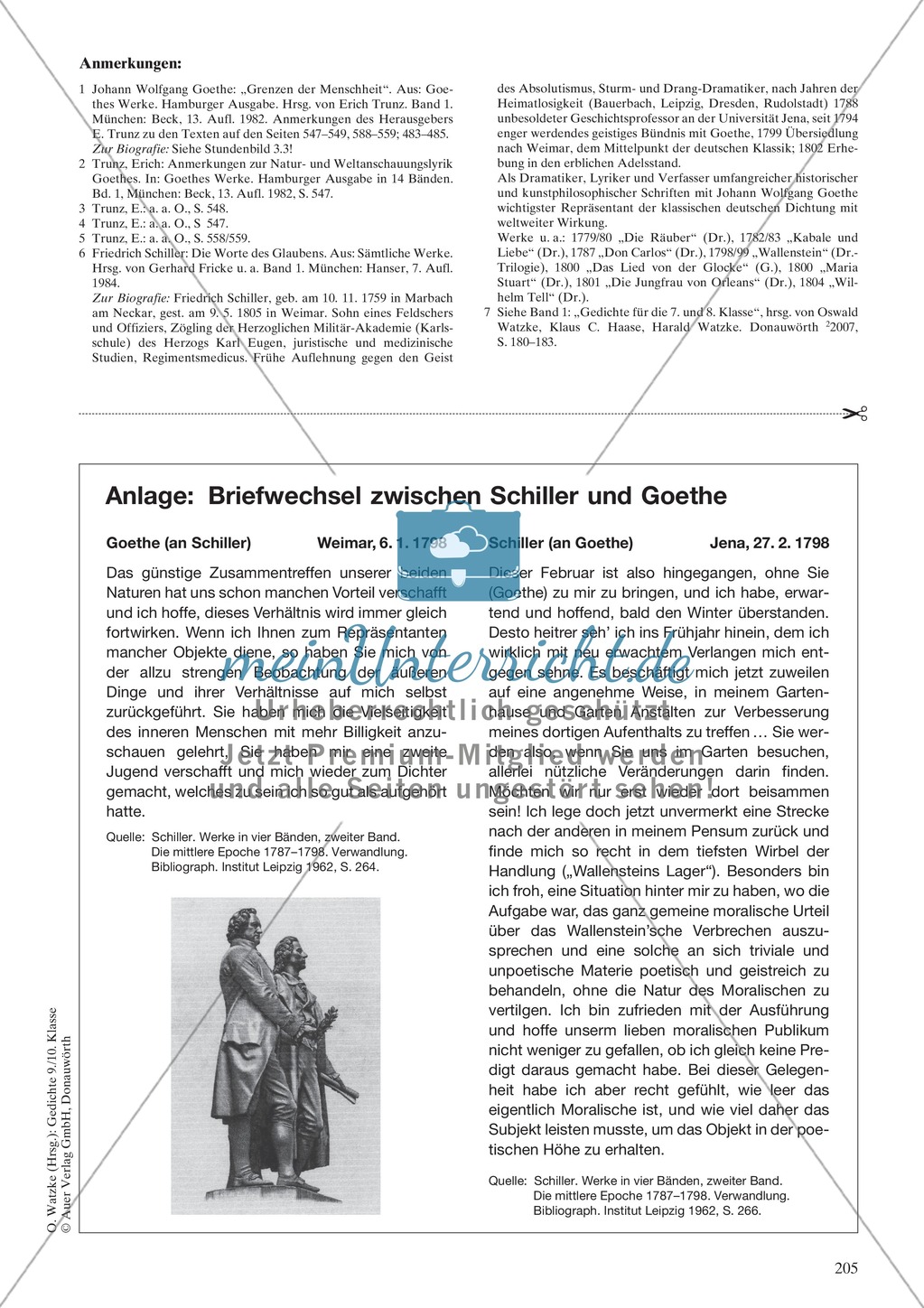 Ideengedichte von Goethe, Schiller: Sachanalyse + didaktische Analyse + Verlaufsplanung + Weiterführung Preview 4