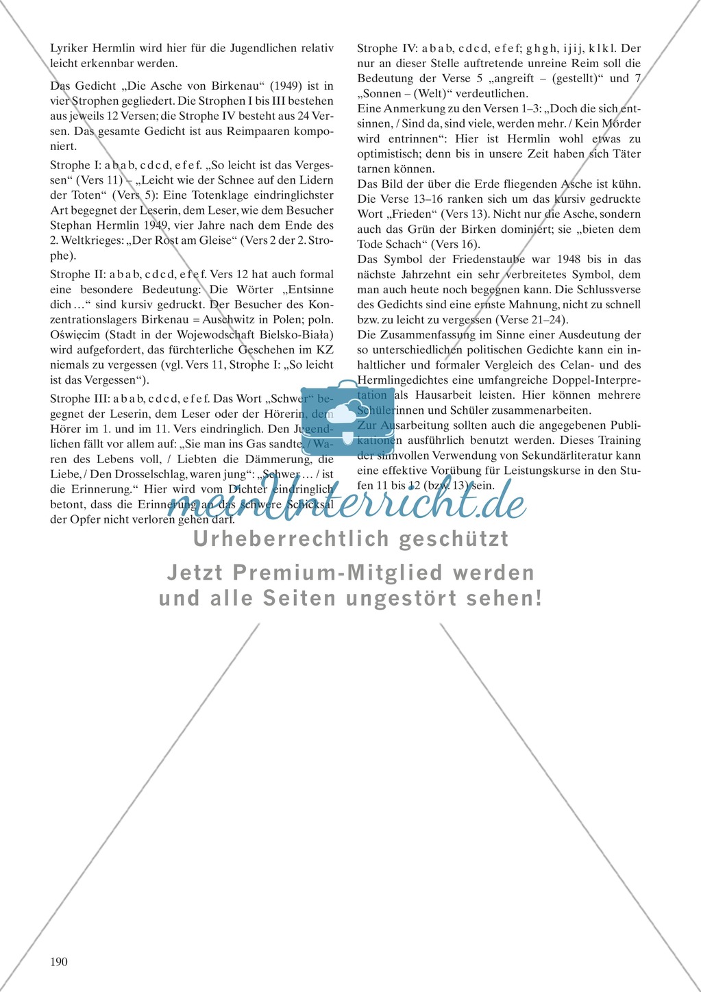 Politische Lyrik von Celan, Hermlin: Sachanalyse + didaktische Analyse + Verlaufsplanung + Weiterführung Preview 3