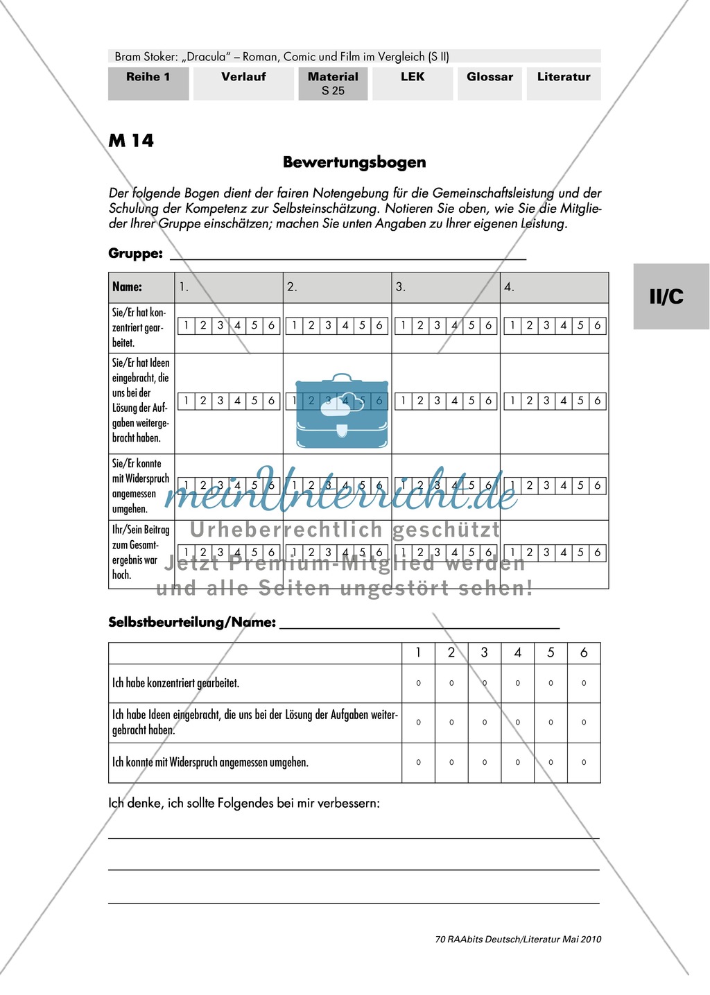 Inhalt und Aufbau einer Filmanalyse + Formulierung und Präsentation der Thesenpapiers + Bewertungsbogen Preview 5