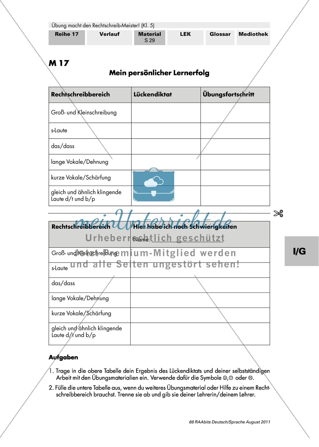 Rechtschreibung: Feststellung des individuellen Lernerfolgs Preview 1