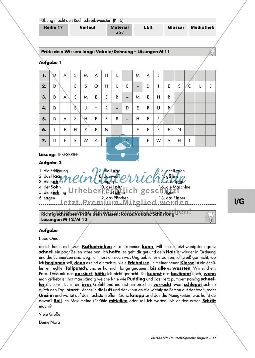 Rechtschreibung: lange Vokale/Dehnung Preview 5