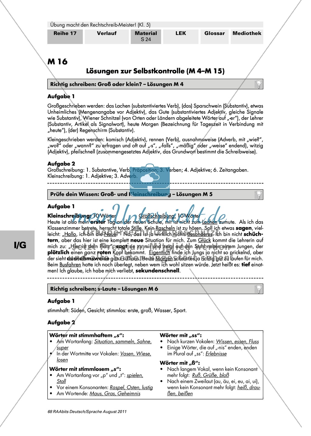 Rechtschreibung: S-Laute Preview 3