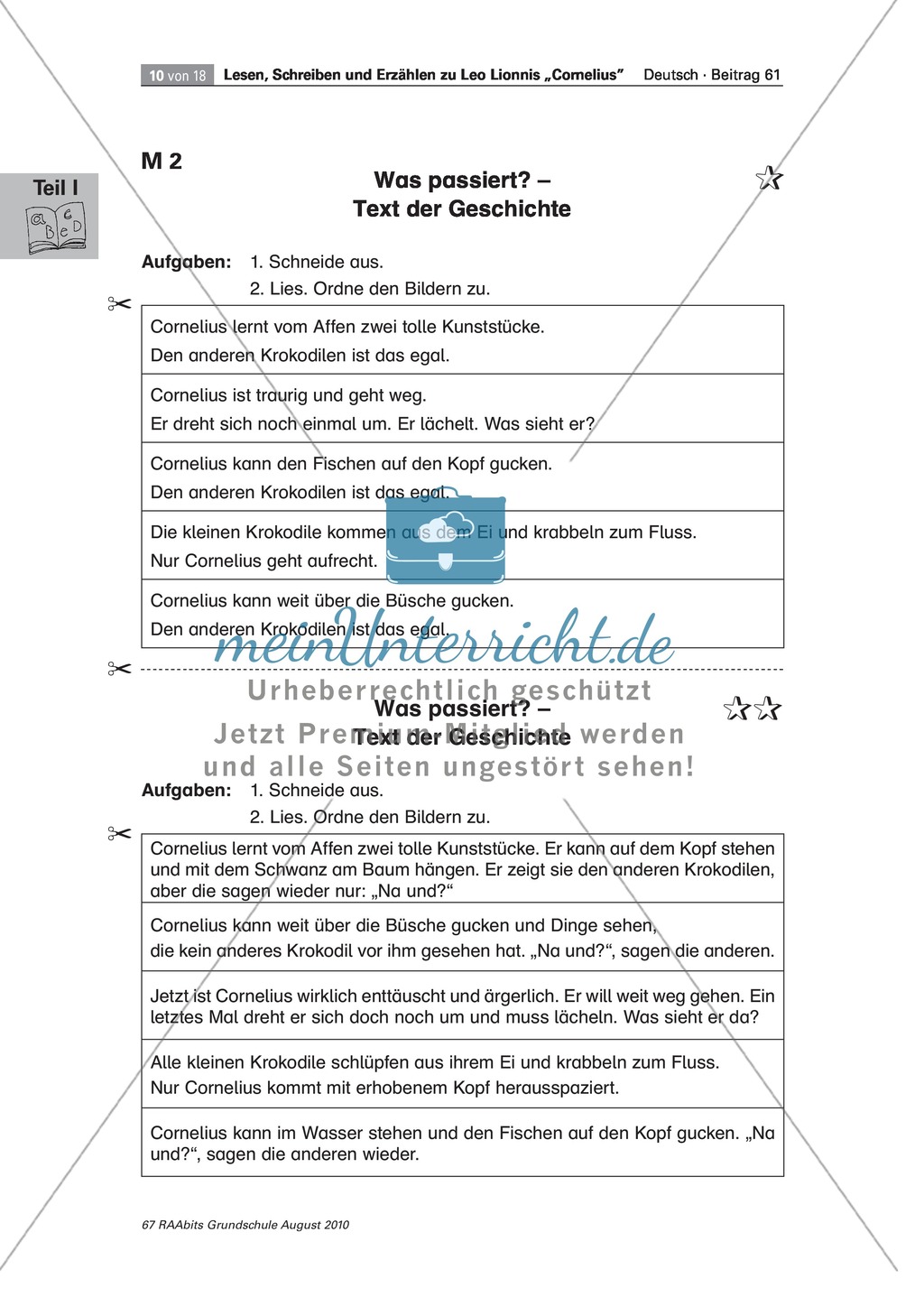 Wir lesen das Bilderbuch "Cornelius": Gesamtes Material Preview 10