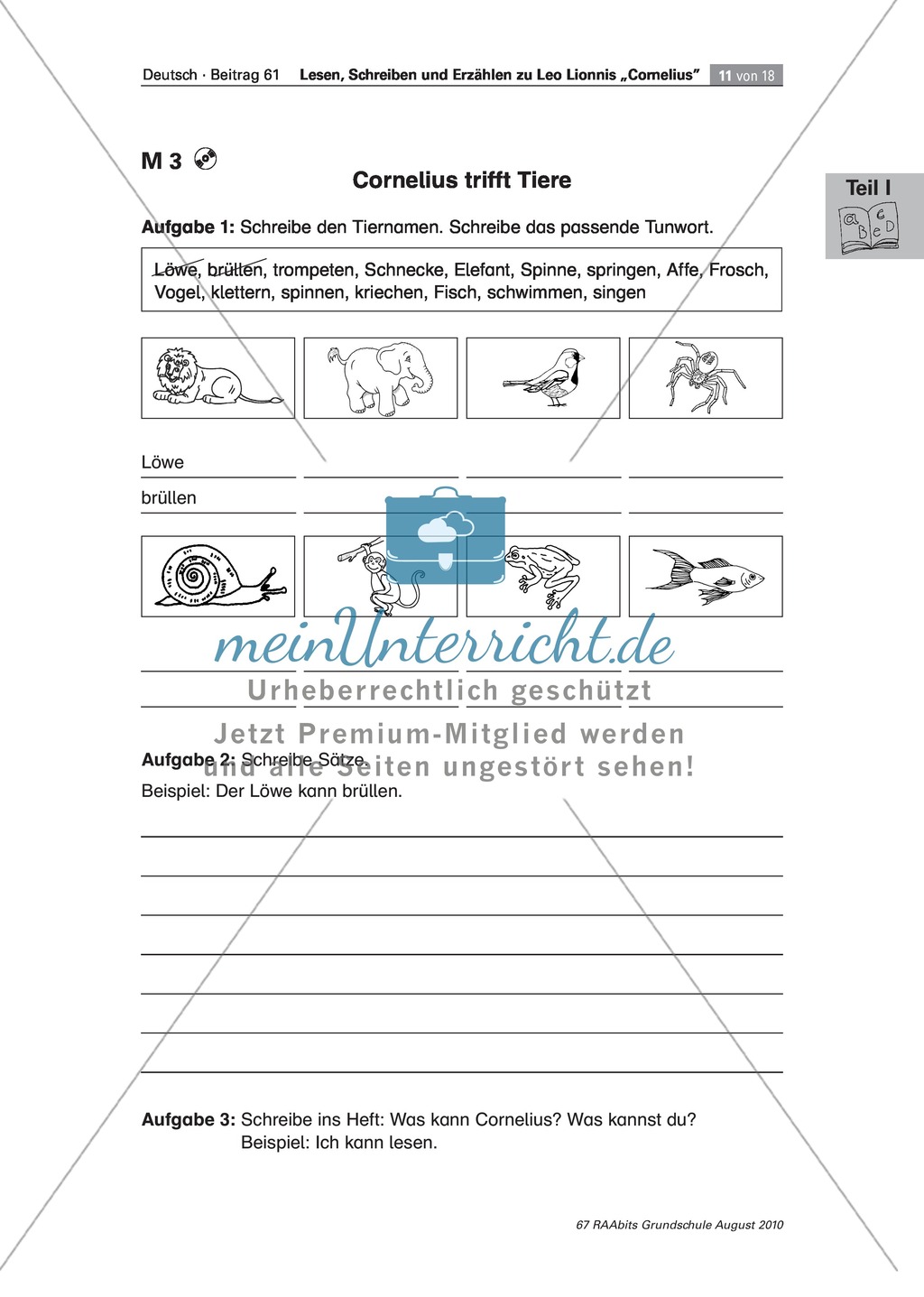 Wir lesen das Bilderbuch "Cornelius": Gesamtes Material Preview 11