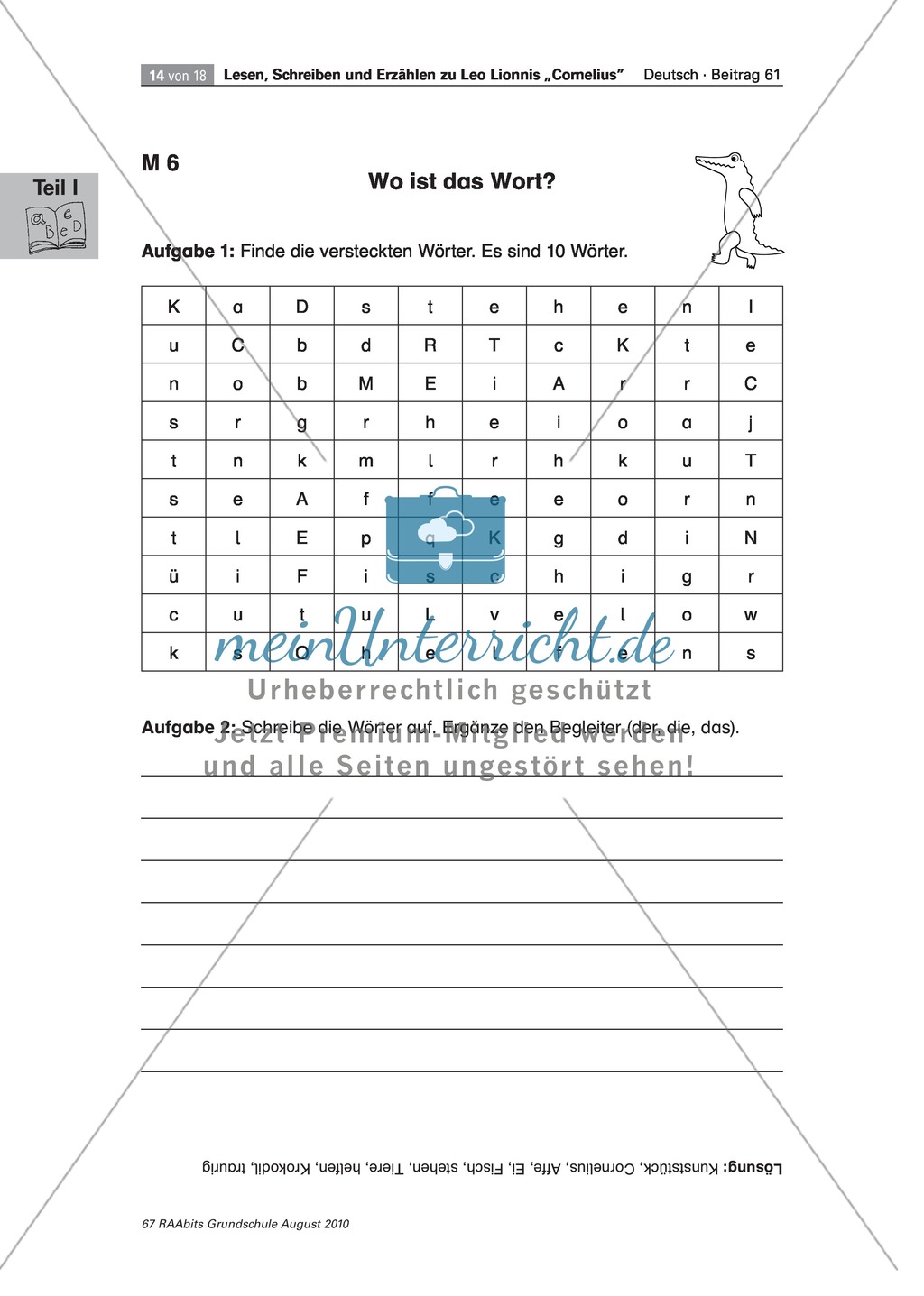Wir lesen das Bilderbuch "Cornelius": Gesamtes Material Preview 14