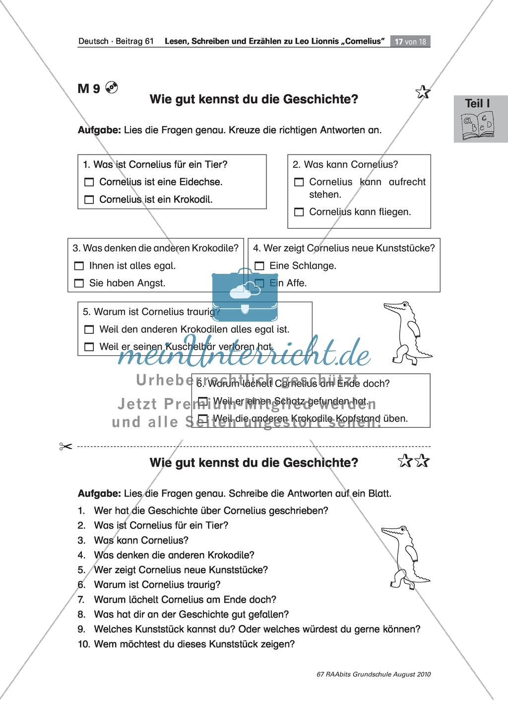 Wir lesen das Bilderbuch "Cornelius": Gesamtes Material Preview 17