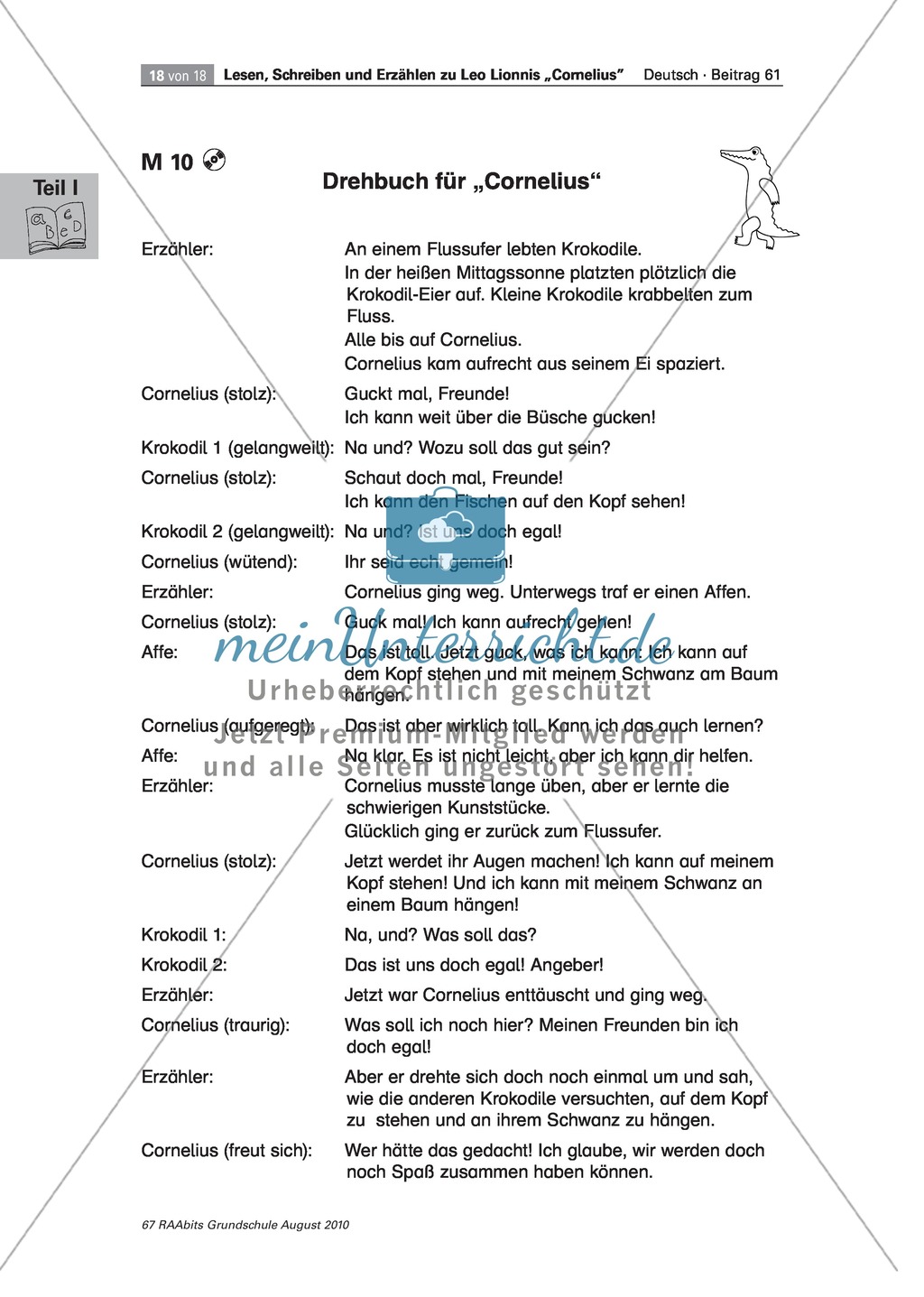 Wir lesen das Bilderbuch "Cornelius": Gesamtes Material Preview 18