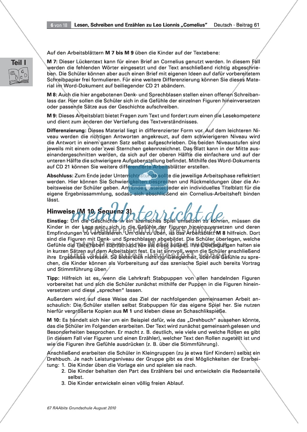 Wir lesen das Bilderbuch "Cornelius": Gesamtes Material Preview 6