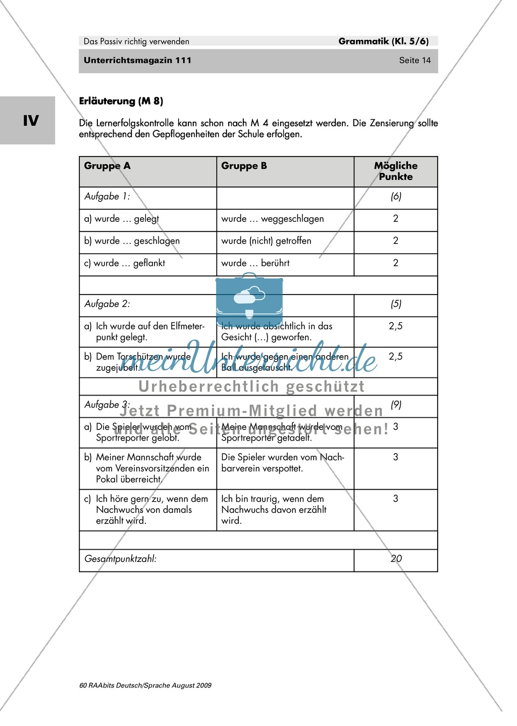 Passiv richtig verwenden - Ein Fußball erzählt + Erläuterung: Material einzeln Preview 7
