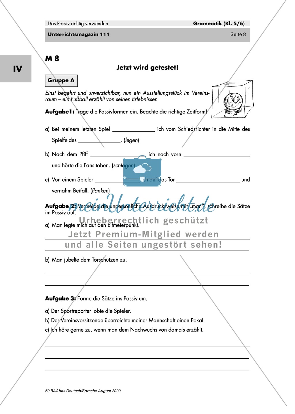 Lernerfolgskontrolle: Die Anwendung von Aktiv- und Passivformen Preview 1