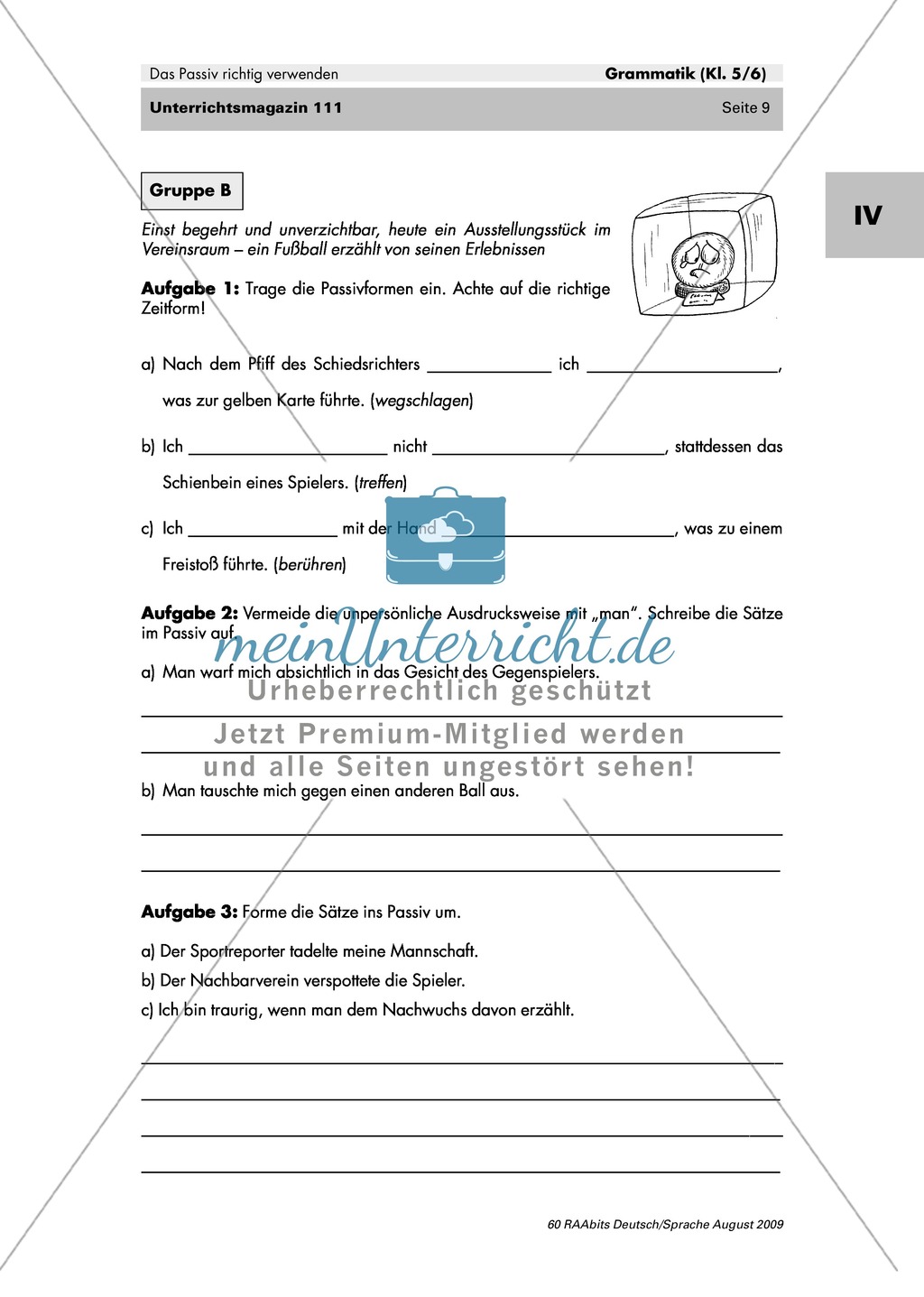 Lernerfolgskontrolle: Die Anwendung von Aktiv- und Passivformen Preview 2