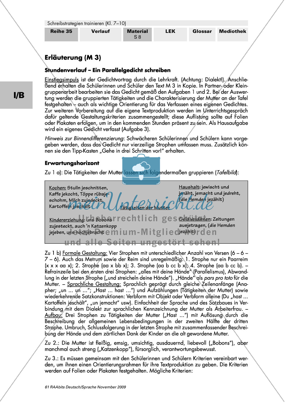 Den Schreibprozess selbstständig gestalten - ein Parallelgedicht schreiben Preview 2