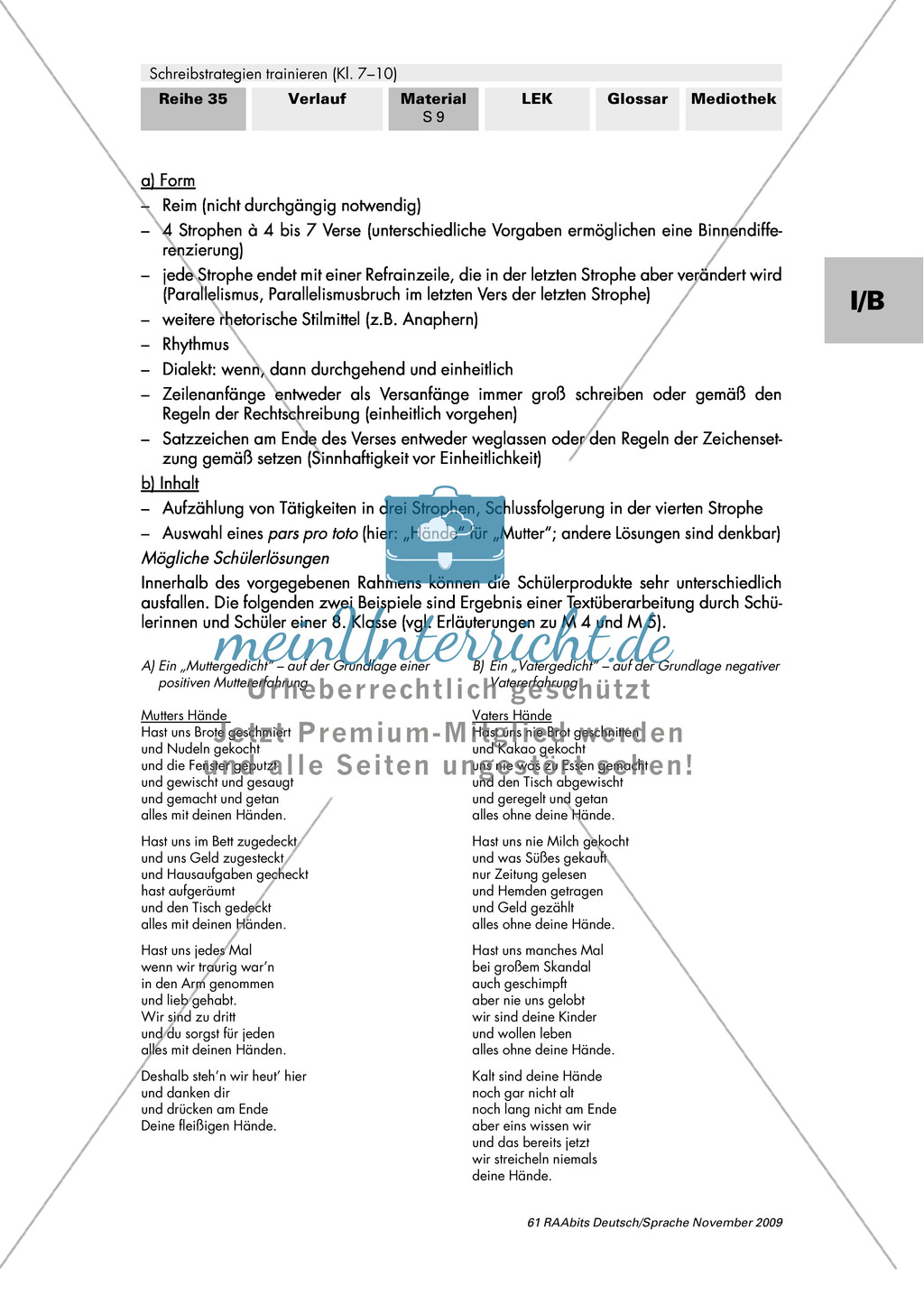 Den Schreibprozess selbstständig gestalten - ein Parallelgedicht schreiben Preview 3