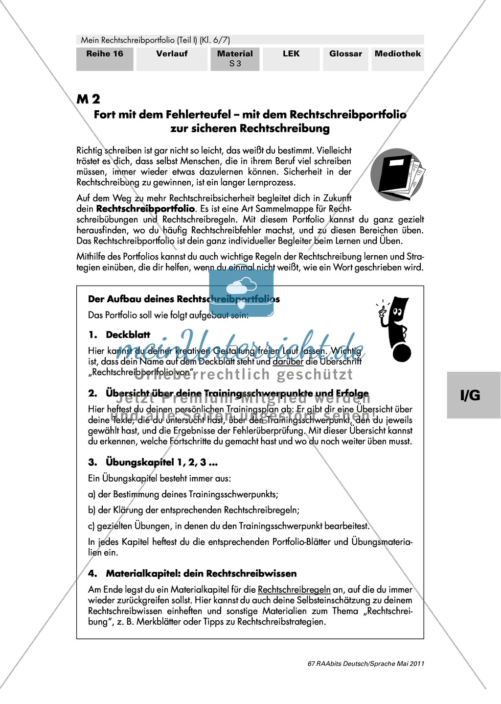 Selbsteinschätzung und Sensibilisierung für das Thema Rechtschreibung mithilfe des Rechtschreibportfolios Preview 2