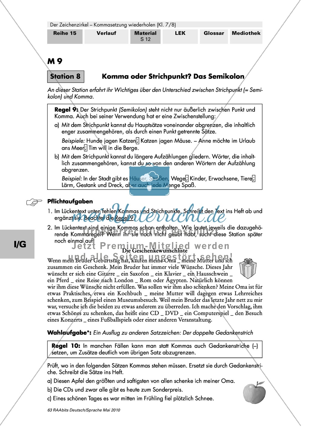 Der Zeichenzirkel - Arbeit an Stationen: Kommasetzung wiederholen + üben Preview 12