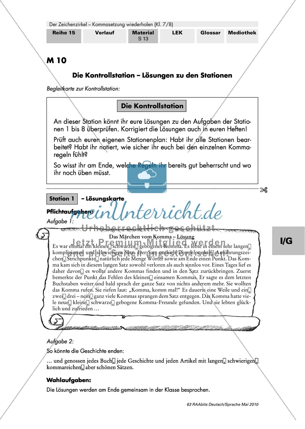 Der Zeichenzirkel - Arbeit an Stationen: Kommasetzung wiederholen + üben Preview 13