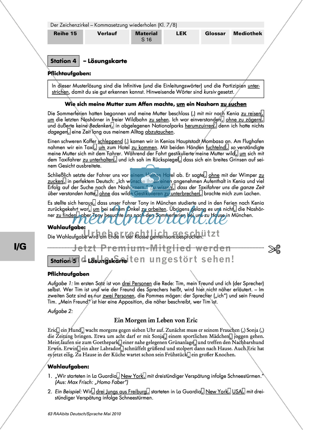 Der Zeichenzirkel - Arbeit an Stationen: Kommasetzung wiederholen + üben Preview 16