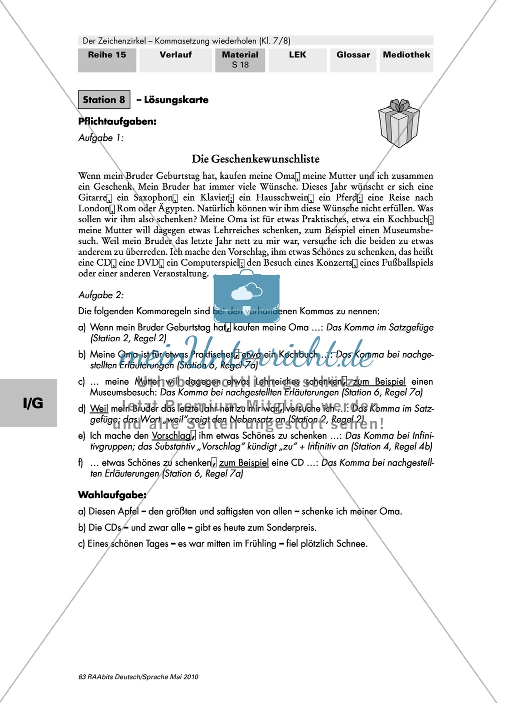 Der Zeichenzirkel - Arbeit an Stationen: Kommasetzung wiederholen + üben Preview 18