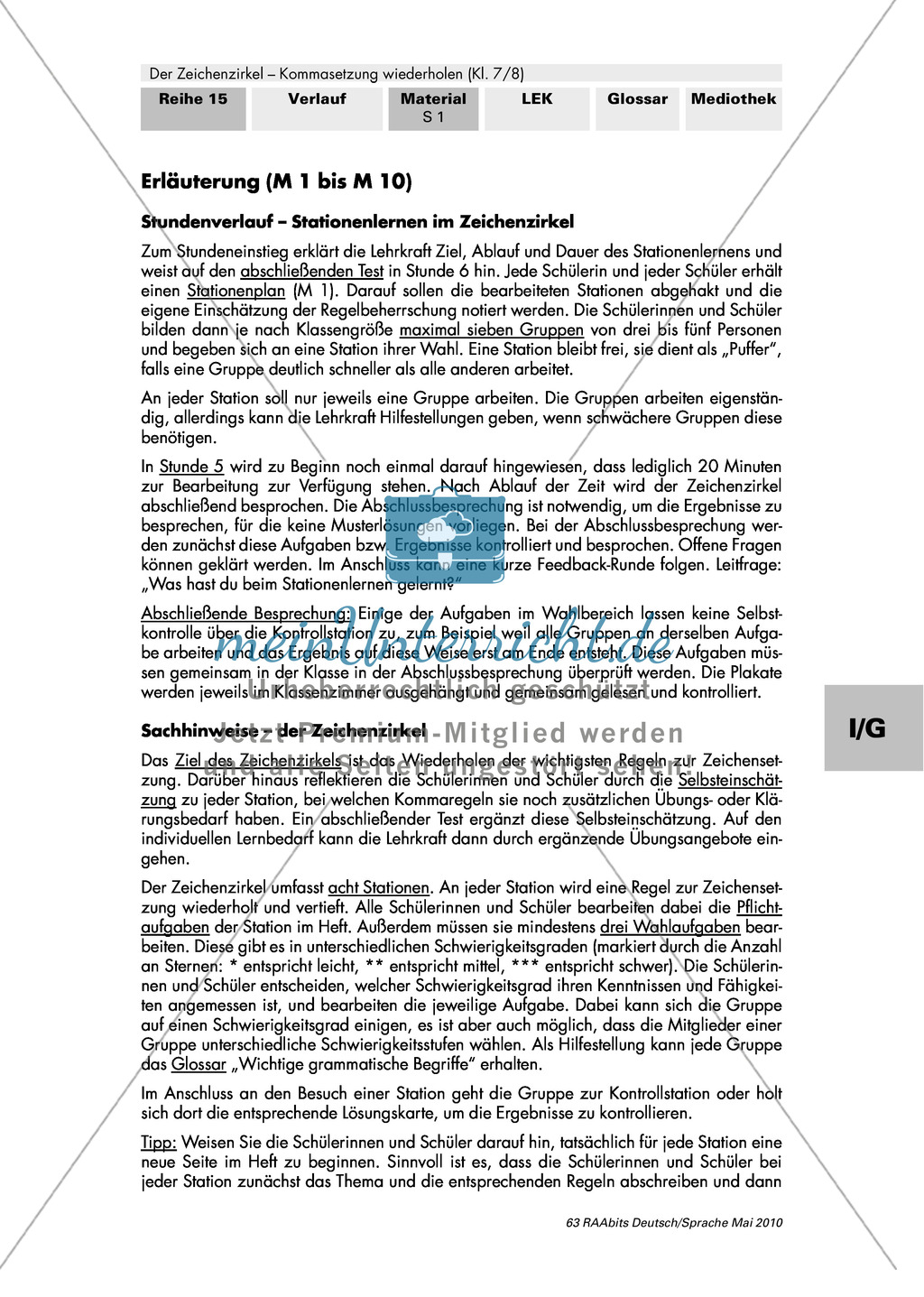Der Zeichenzirkel - Arbeit an Stationen: Kommasetzung wiederholen + üben Preview 1