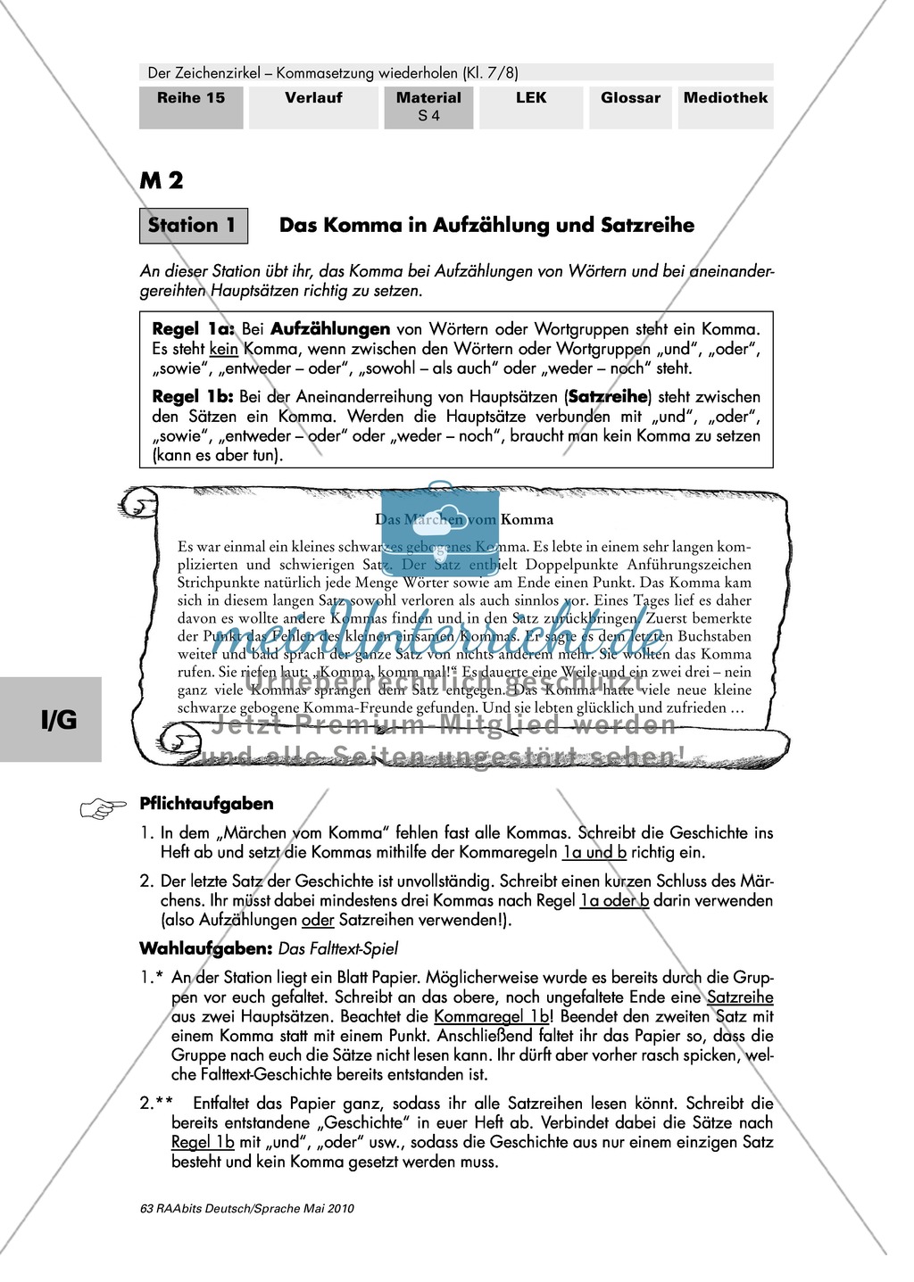 Der Zeichenzirkel - Arbeit an Stationen: Kommasetzung wiederholen + üben Preview 4