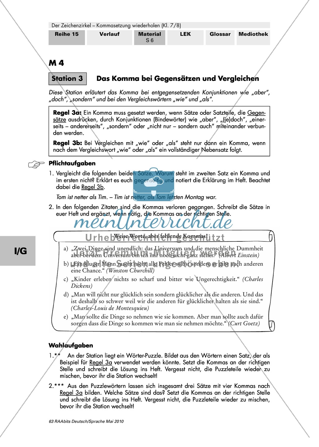 Der Zeichenzirkel - Arbeit an Stationen: Kommasetzung wiederholen + üben Preview 6