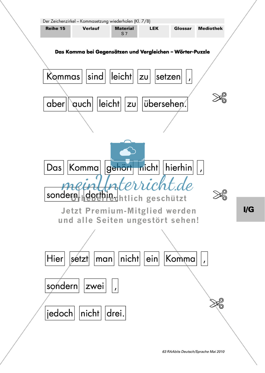 Der Zeichenzirkel - Arbeit an Stationen: Kommasetzung wiederholen + üben Preview 7