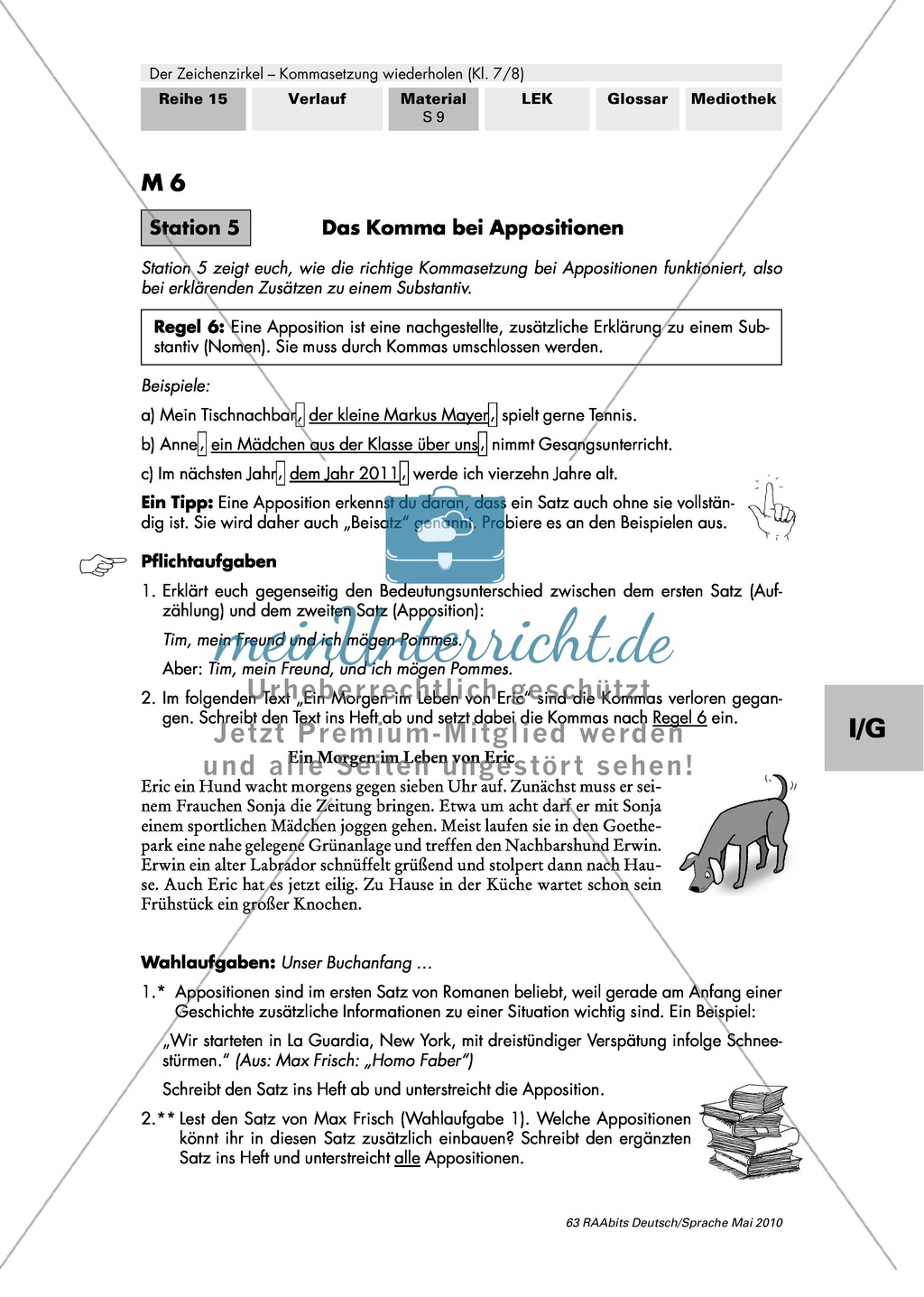 Der Zeichenzirkel - Arbeit an Stationen: Kommasetzung wiederholen + üben Preview 9