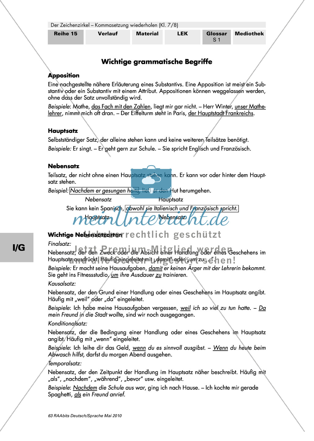 Kommasetzung: Wichtige grammatische Begriffe im Überblick Preview 1