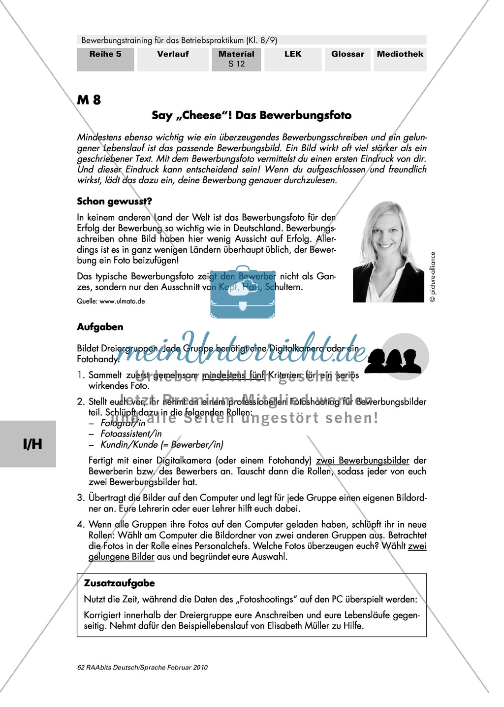 Kriterien für ein gutes Bewerbungsfoto aufstellen Preview 1