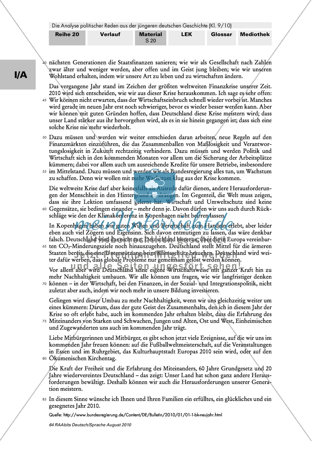 Angela Merkels Neujahrsansprache 2009: Analyse und eigenständige Kontrolle der Analyseergebnisse Preview 2