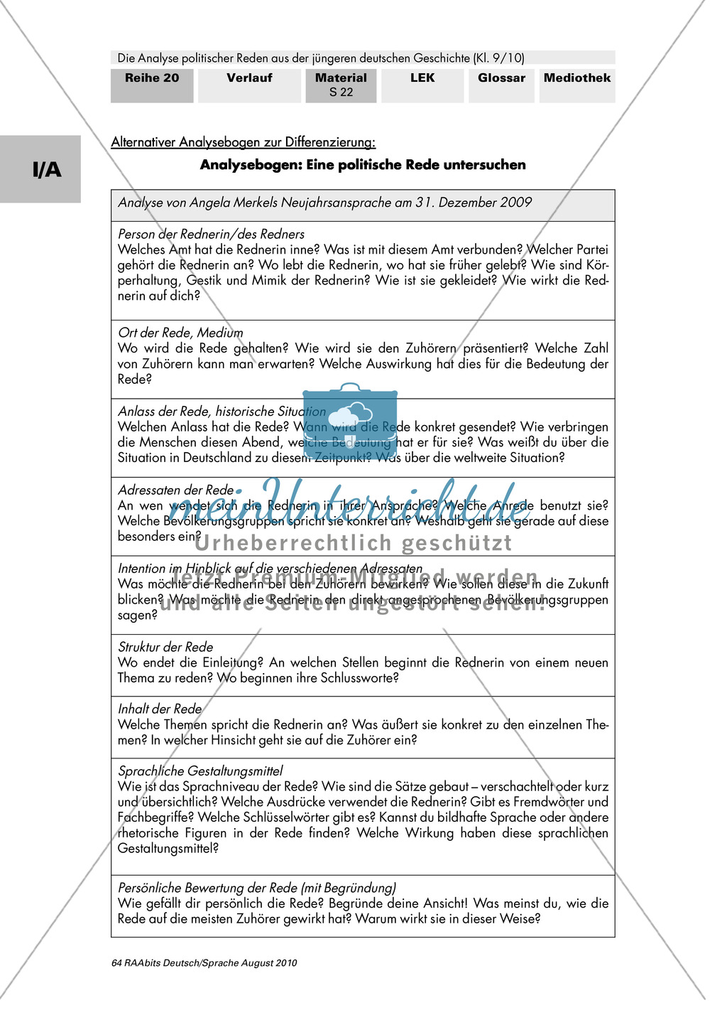 Angela Merkels Neujahrsansprache 2009: Analyse und eigenständige Kontrolle der Analyseergebnisse Preview 4