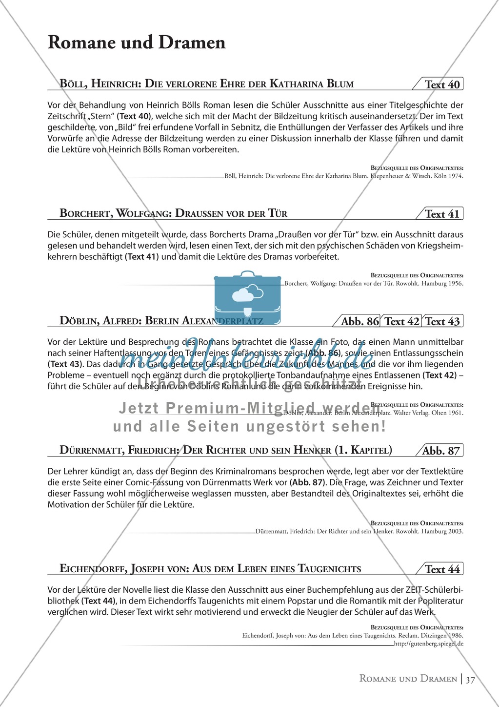 Eichendorf - Aus dem Leben eines Taugenichts: Erläuterung + Zeitungsartikel Preview 1