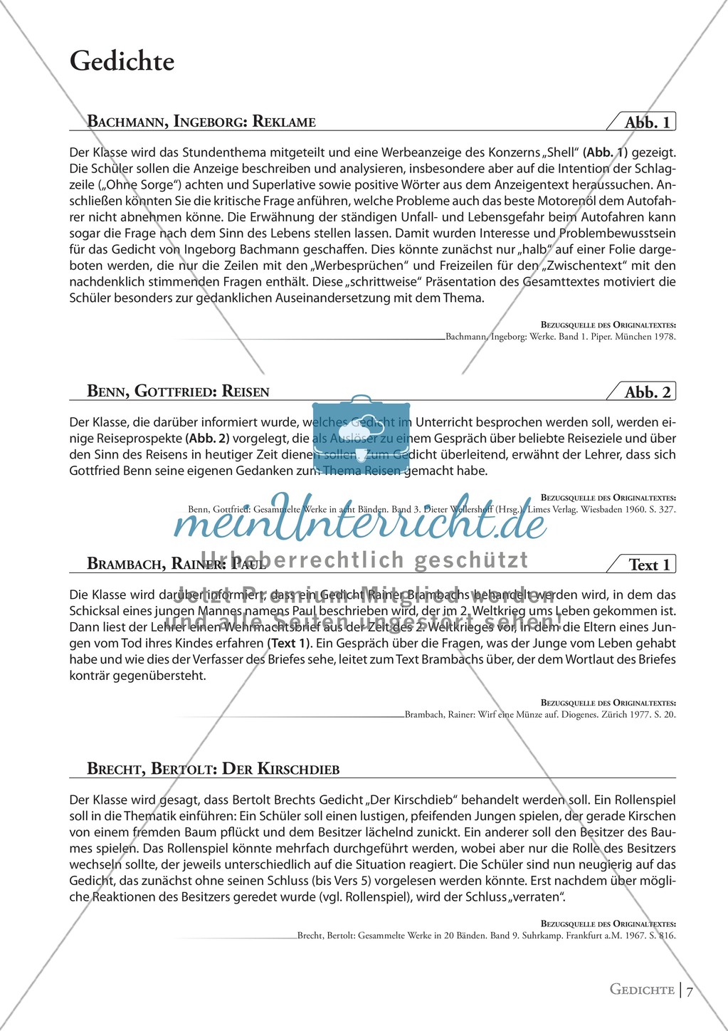 Benn - Reisen: Erläuterung und Werbeanzeige Preview 1
