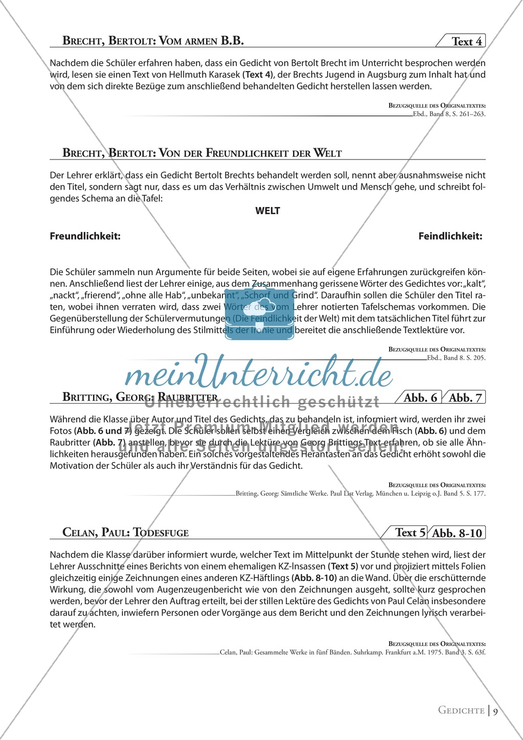 Celan - Todesfuge: Erläuterung, Text und Zeichnungen Preview 1